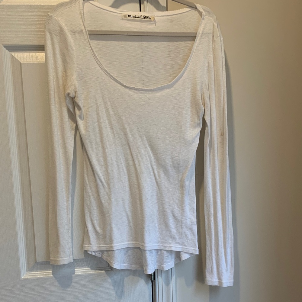 Michael Stars Classic White Long Sleeve Tee